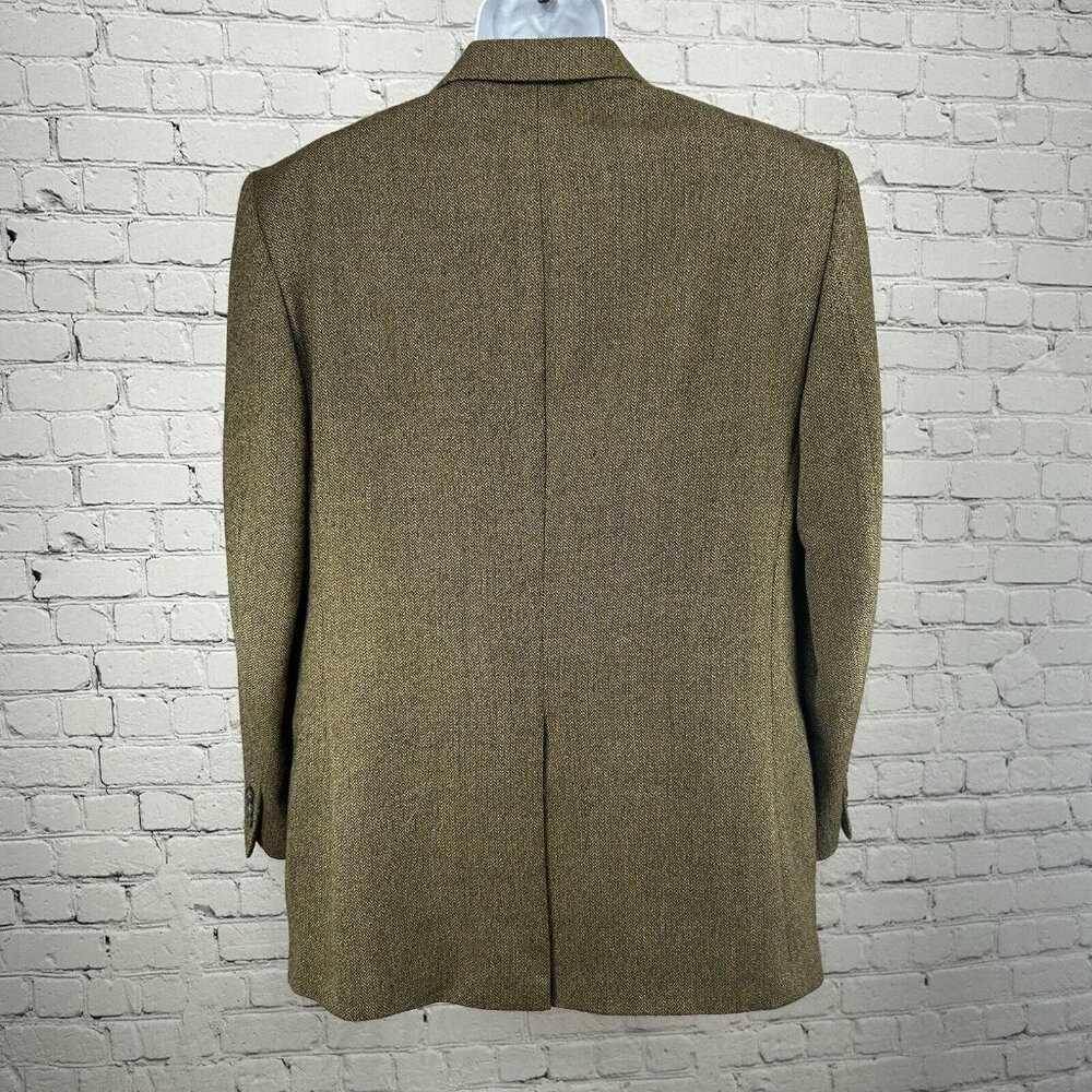 VTG Jos A Bank Brown Wool Herringbone 2 Button Vented Suit Jacket Size 41R - Picture 2 of 16